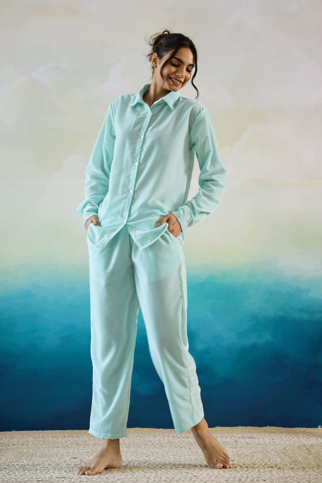 Sky Blue Winter Wear | Co-Ord Set | Shop stylish women's clothing online at Label Flavia |