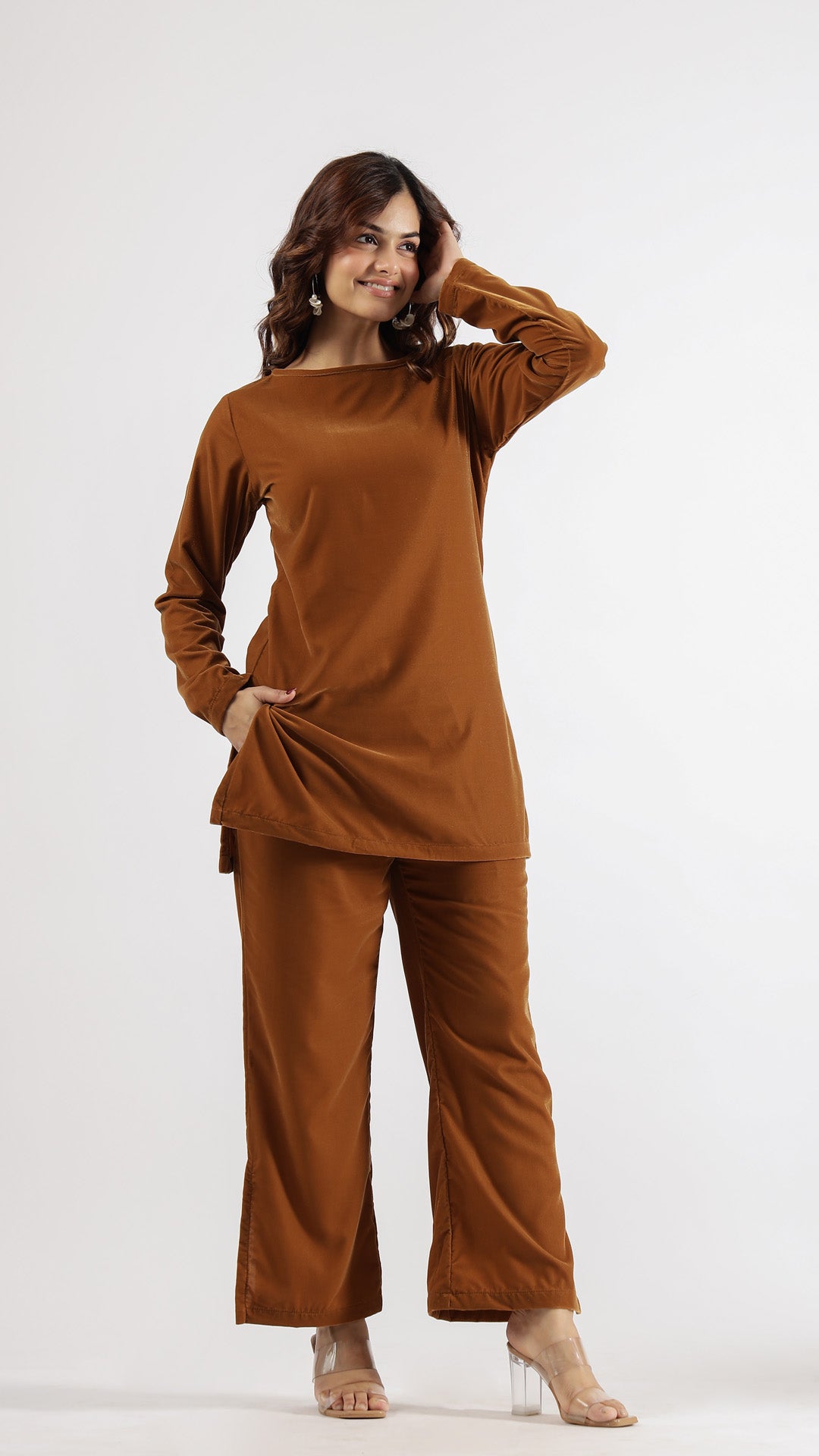 Velvet Kenna Lounge Cotton Top With Accent - Heather Grey