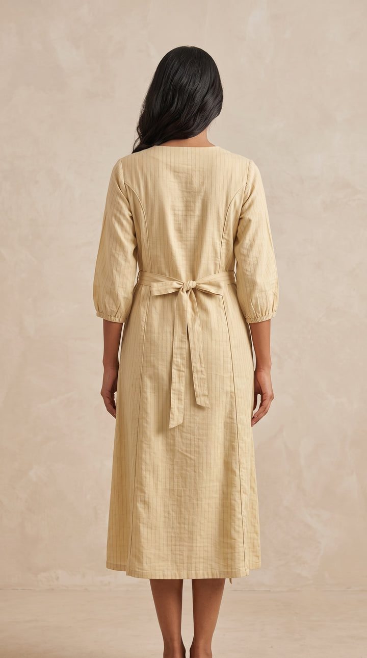 Ivory Bloom Embroidered Cotton-Blend Dress