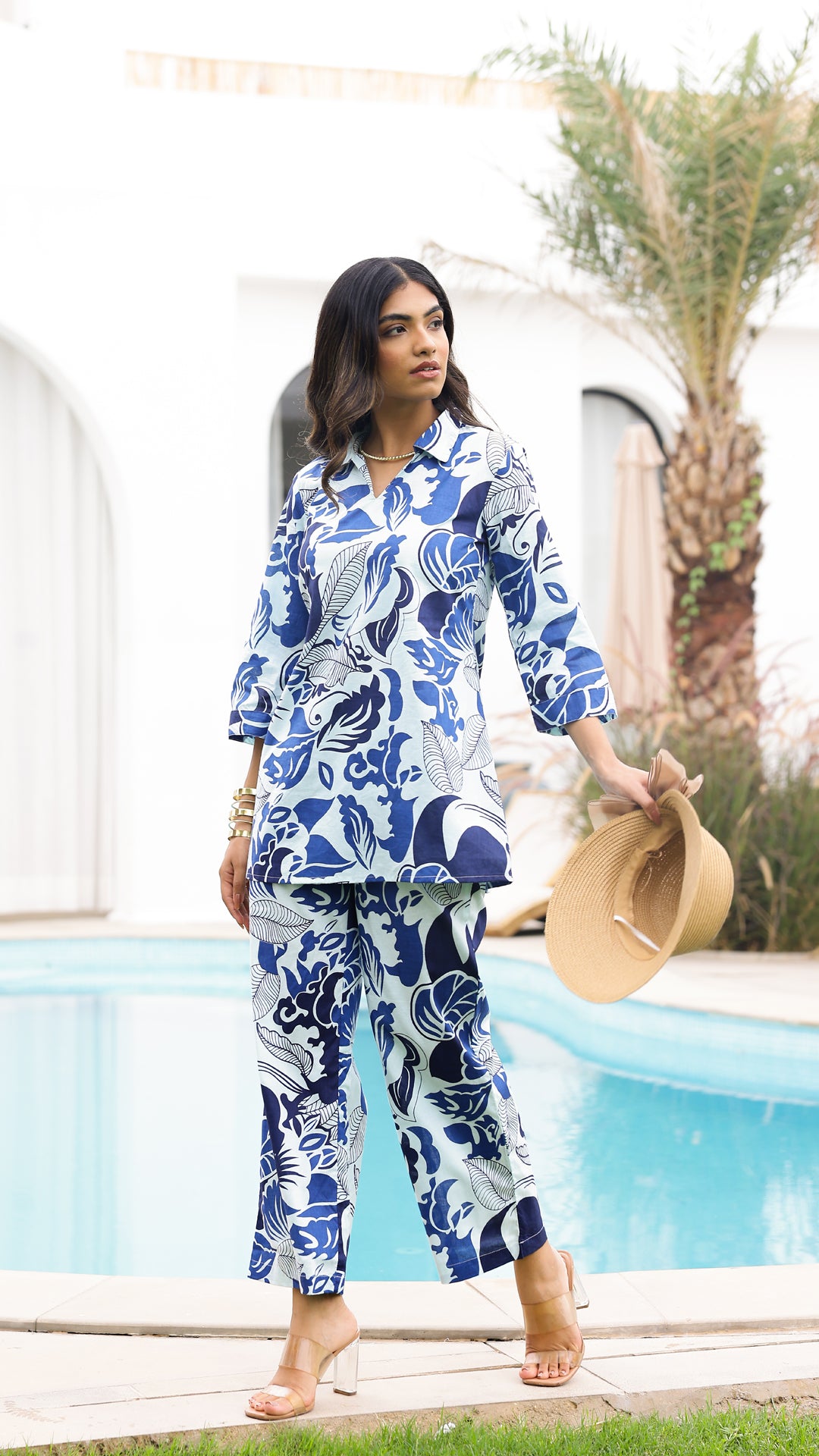 Ocean Breeze Co-ord Set in Blue & White