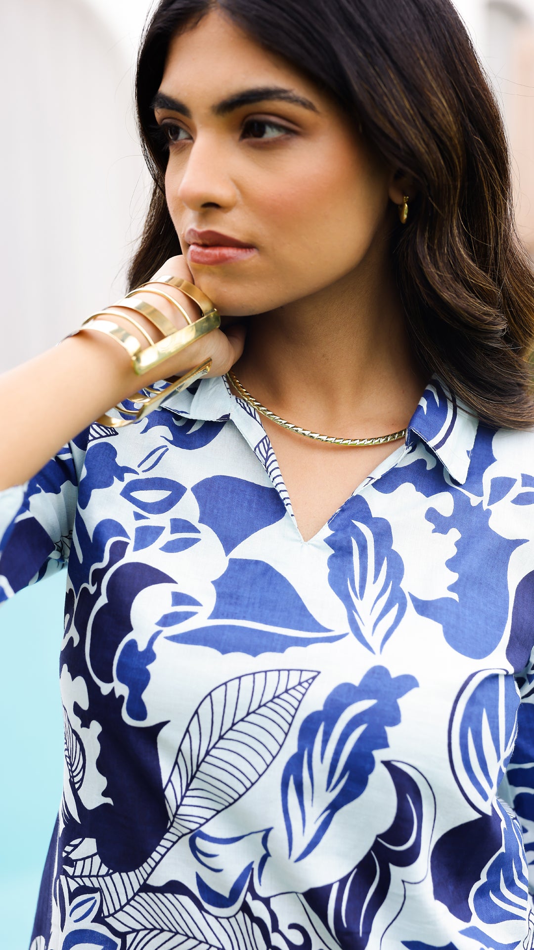 Ocean Breeze Co-ord Set in Blue & White