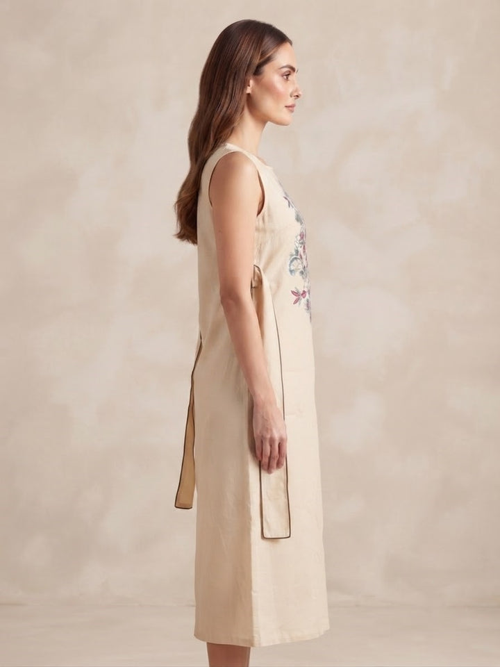 Ivory Garden Embroidered A-Line Dress