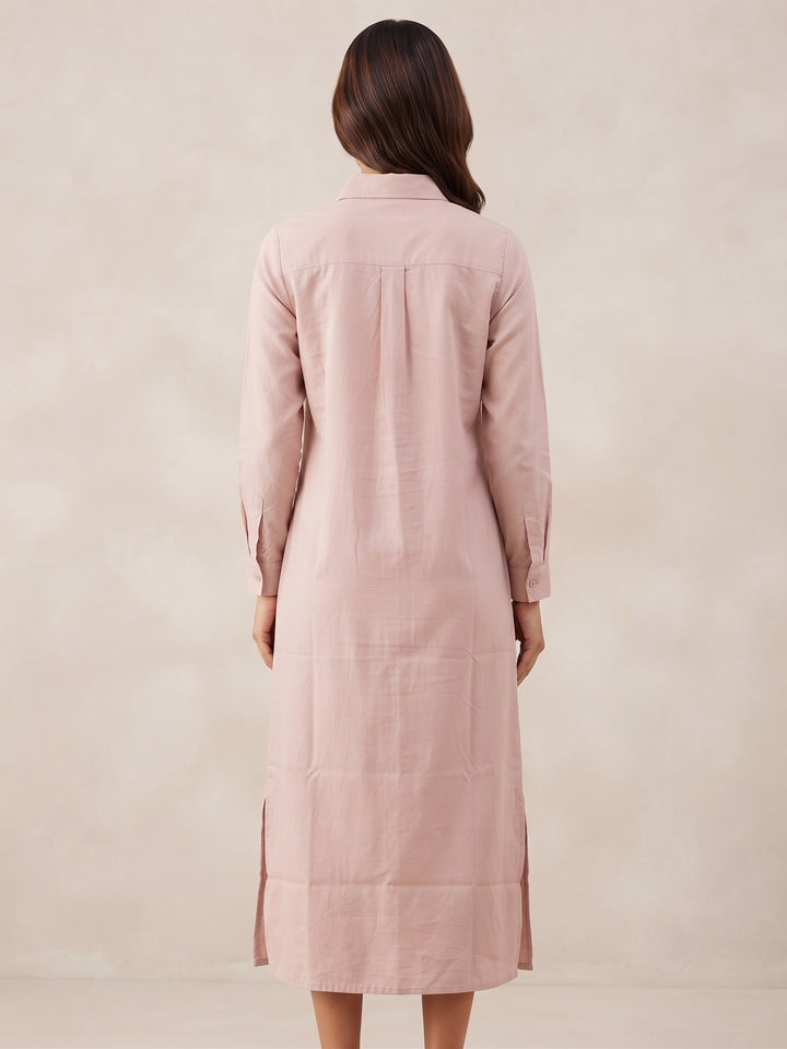 Blush Utility Shirt Dress