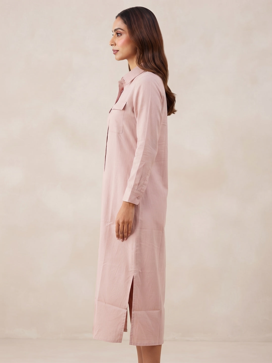 Blush Utility Shirt Dress
