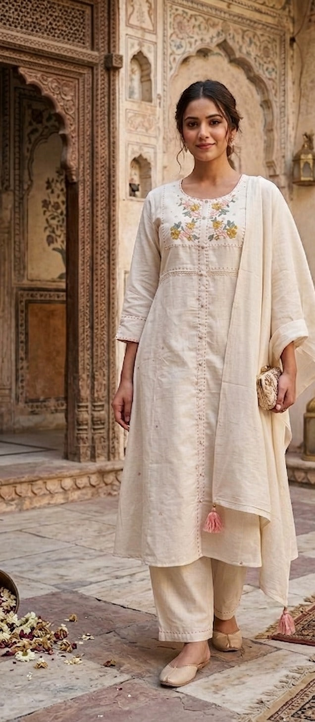 Meherbloom Artisan Cotton Kurta Set