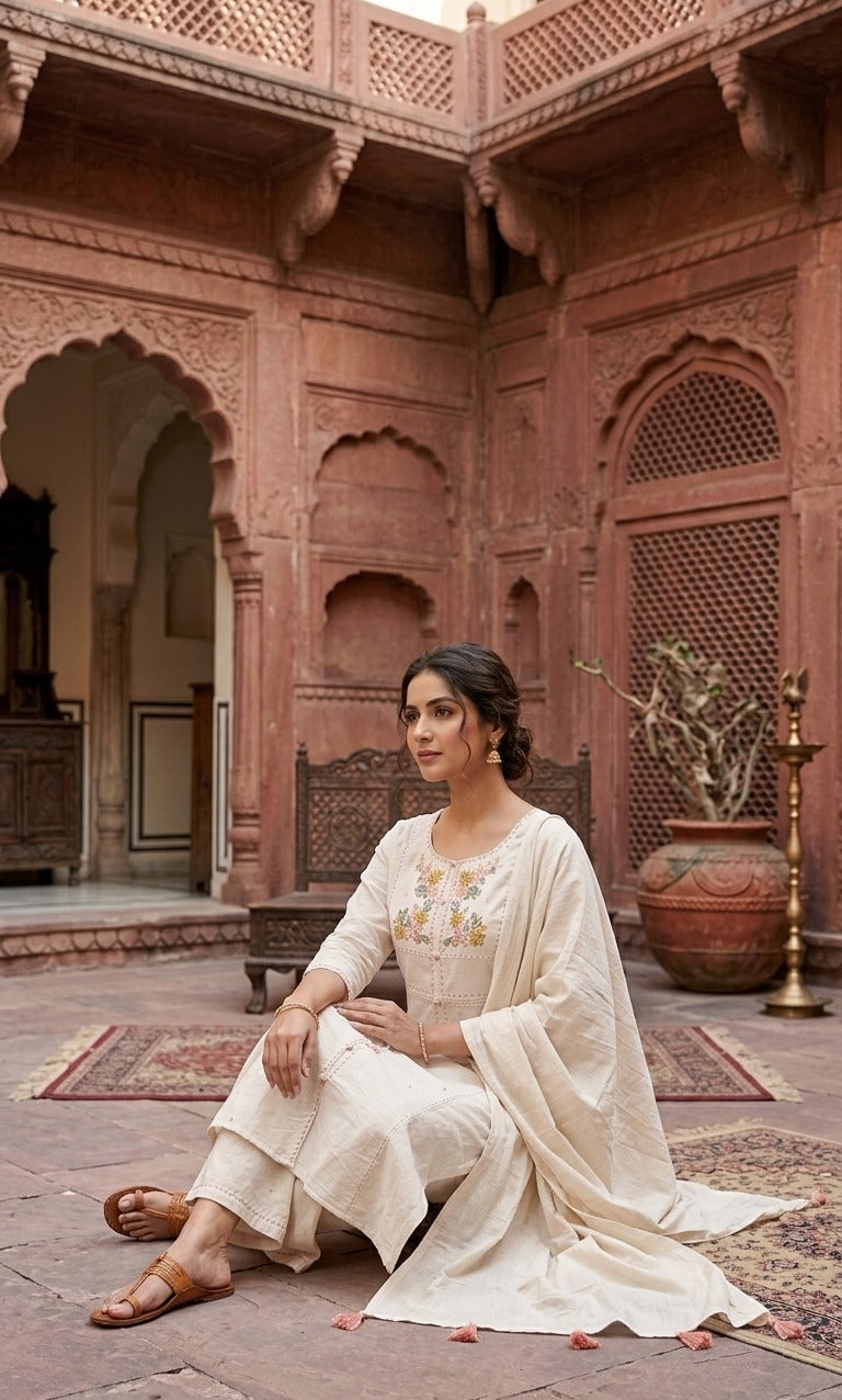 Meherbloom Artisan Cotton Kurta Set