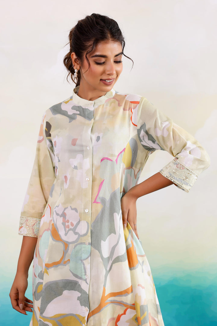 Soft Sage Floral Co-ord Set with Pants