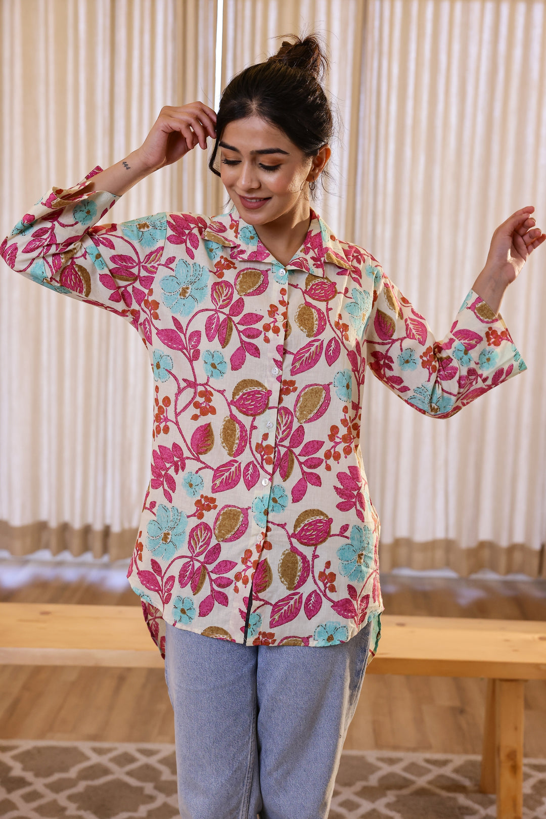 Women's Colorful Floral Shirt - Fun & Fresh