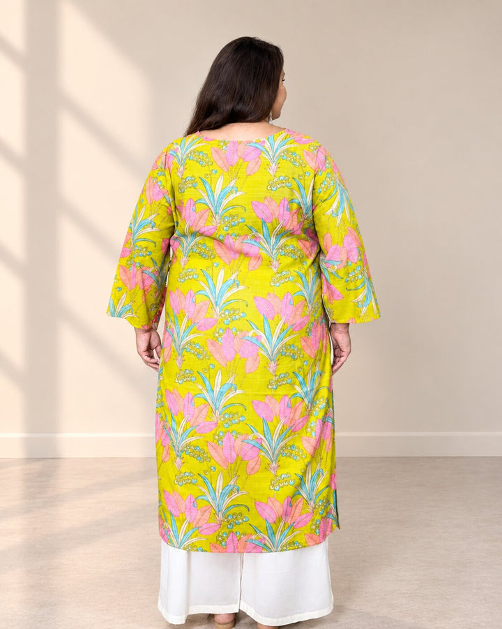 Basanti Floral Kurti