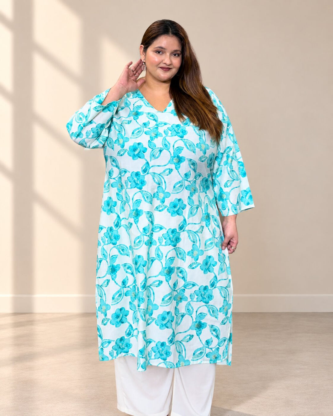 Firoza Floral Kurti