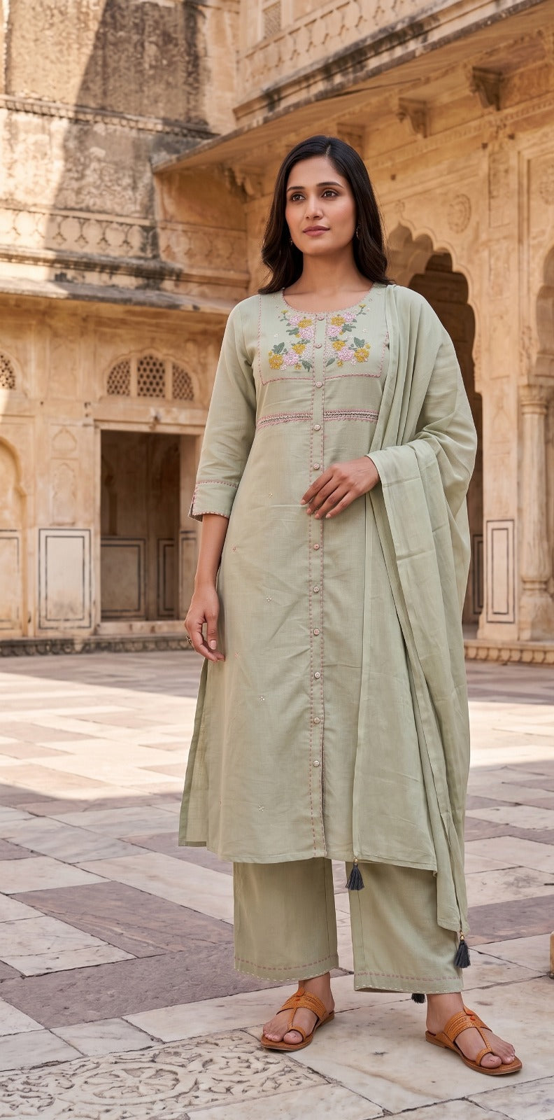 Sagebloom Artisan Cotton Kurta Set