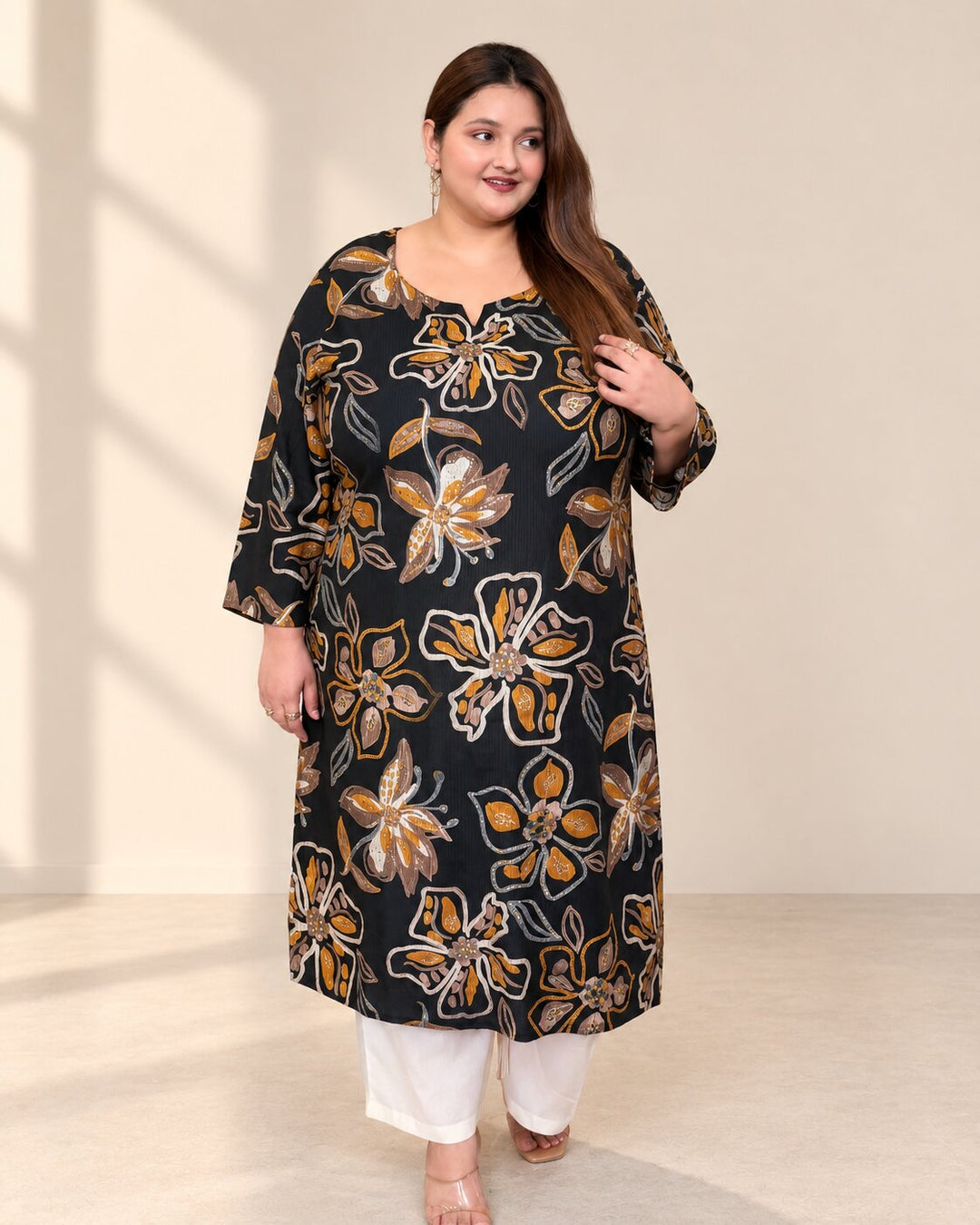 Sona Floral Noir Kurti