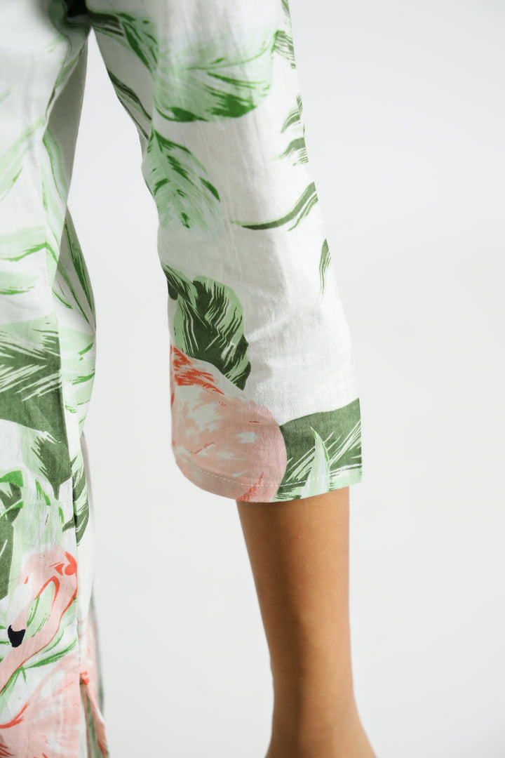 Green Flamingo Organic Printed Pure Cotton Loungewear Set