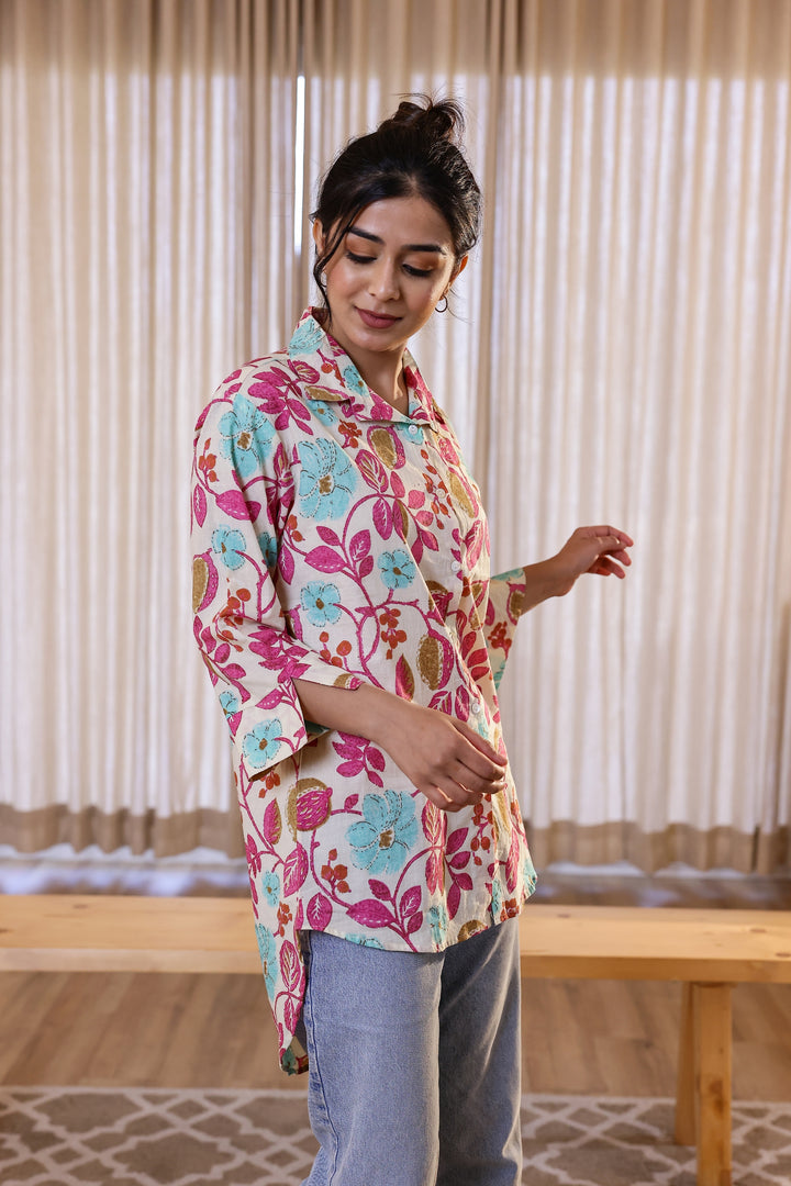 Women's Colorful Floral Shirt - Fun & Fresh