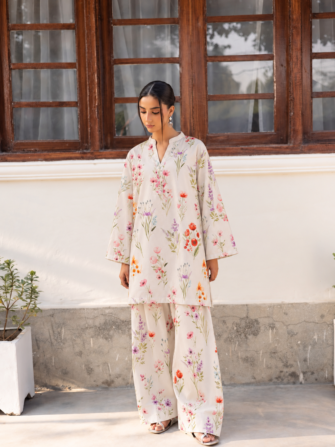 Meadow Floral Farsi Salwar front view