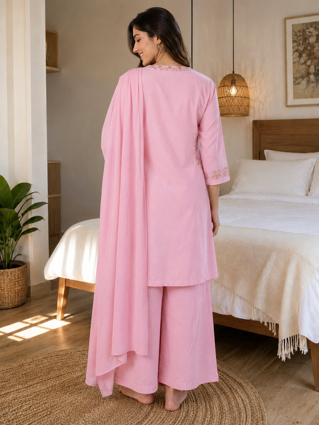 Gulabi Noor Cotton Kurta Set