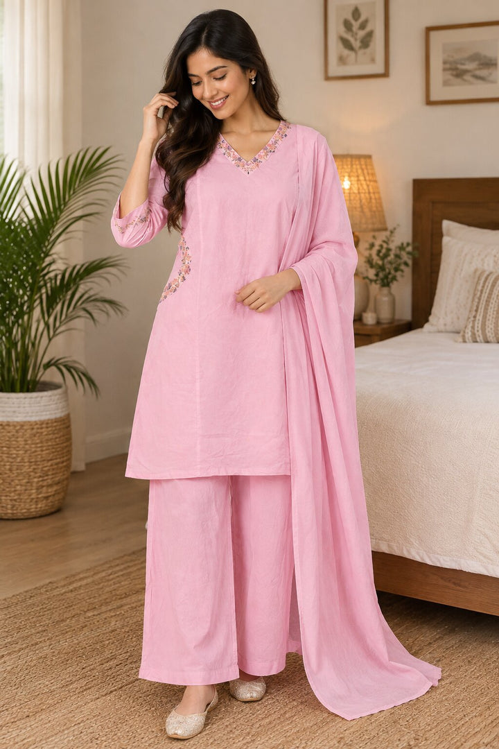 Gulabi Noor Cotton Kurta Set