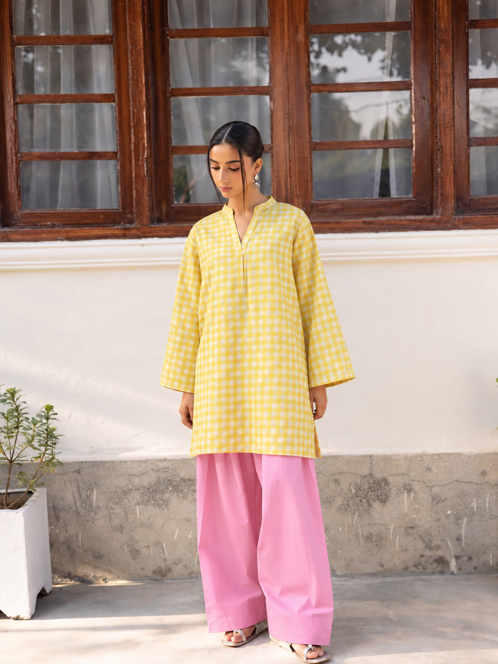 Sunshine Gingham Farsi Salwar front view