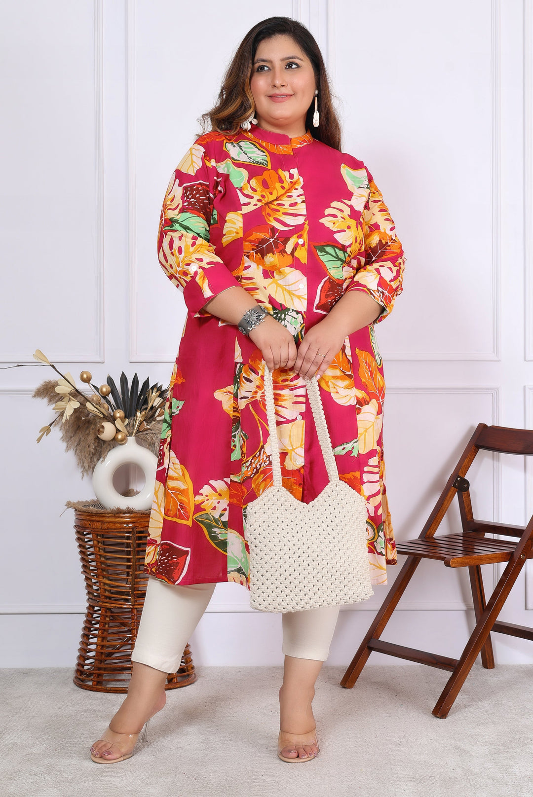 Women Printed Cotton A-line Kurta (B02-Multicolor)