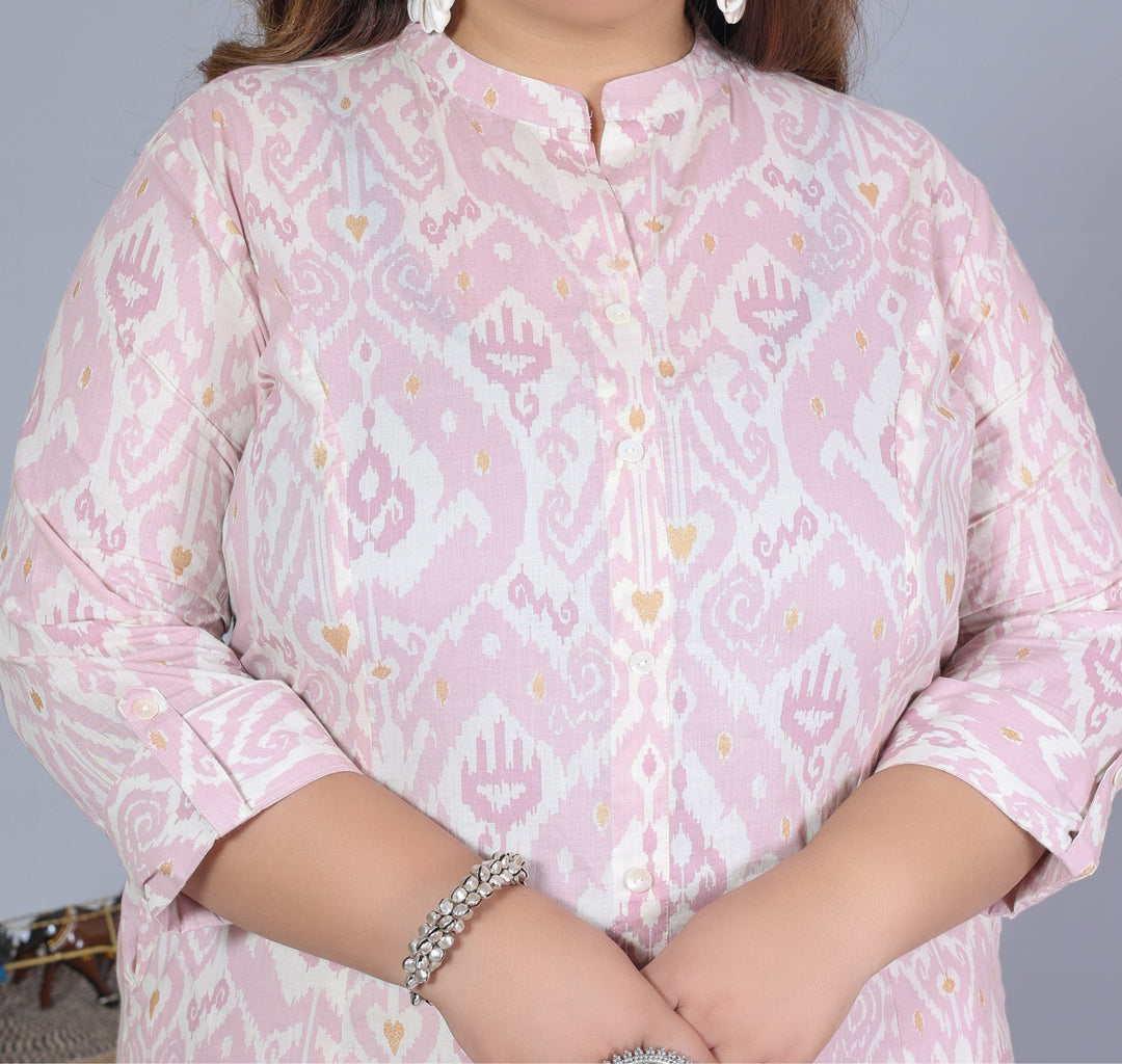 Women Printed Cotton A-line Kurta (B07-Purple)