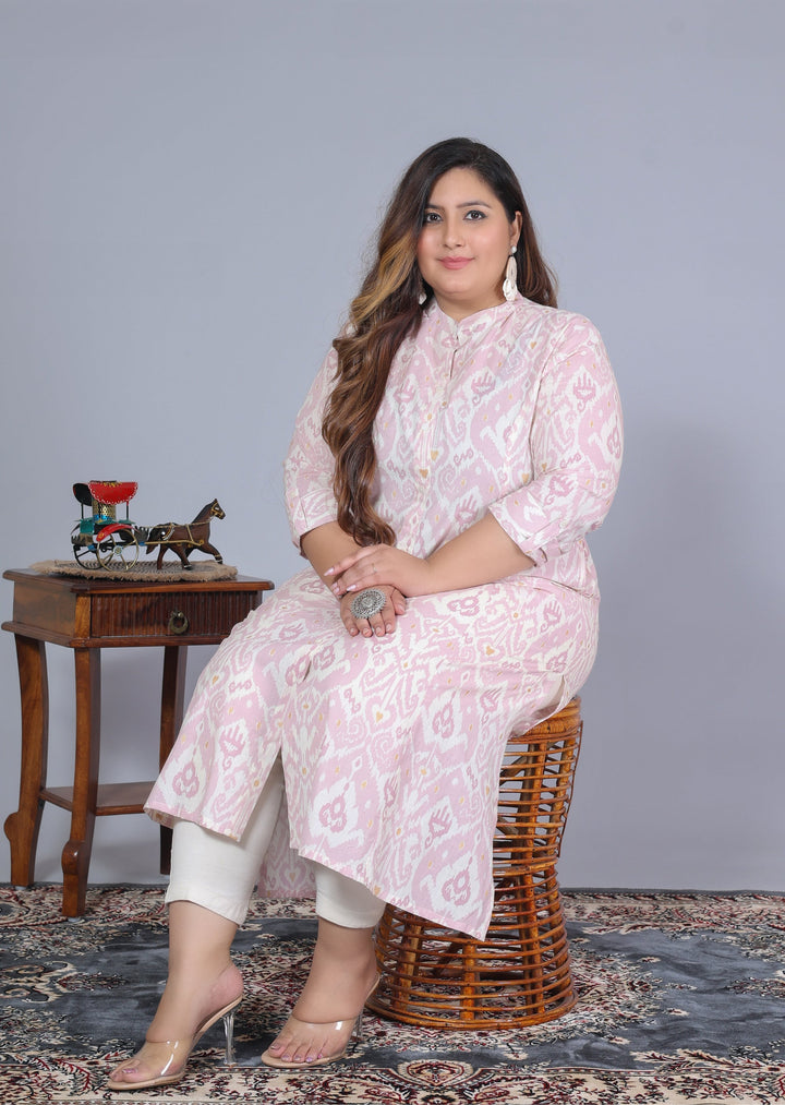 Women Printed Cotton A-line Kurta (B07-Purple)