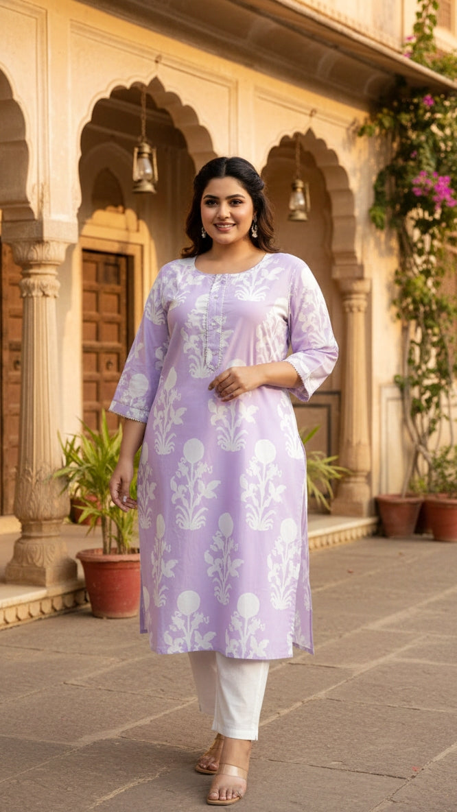 Plus Size Printed Kurta