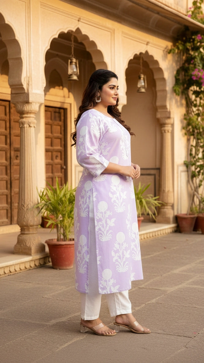 Plus Size Printed Kurta