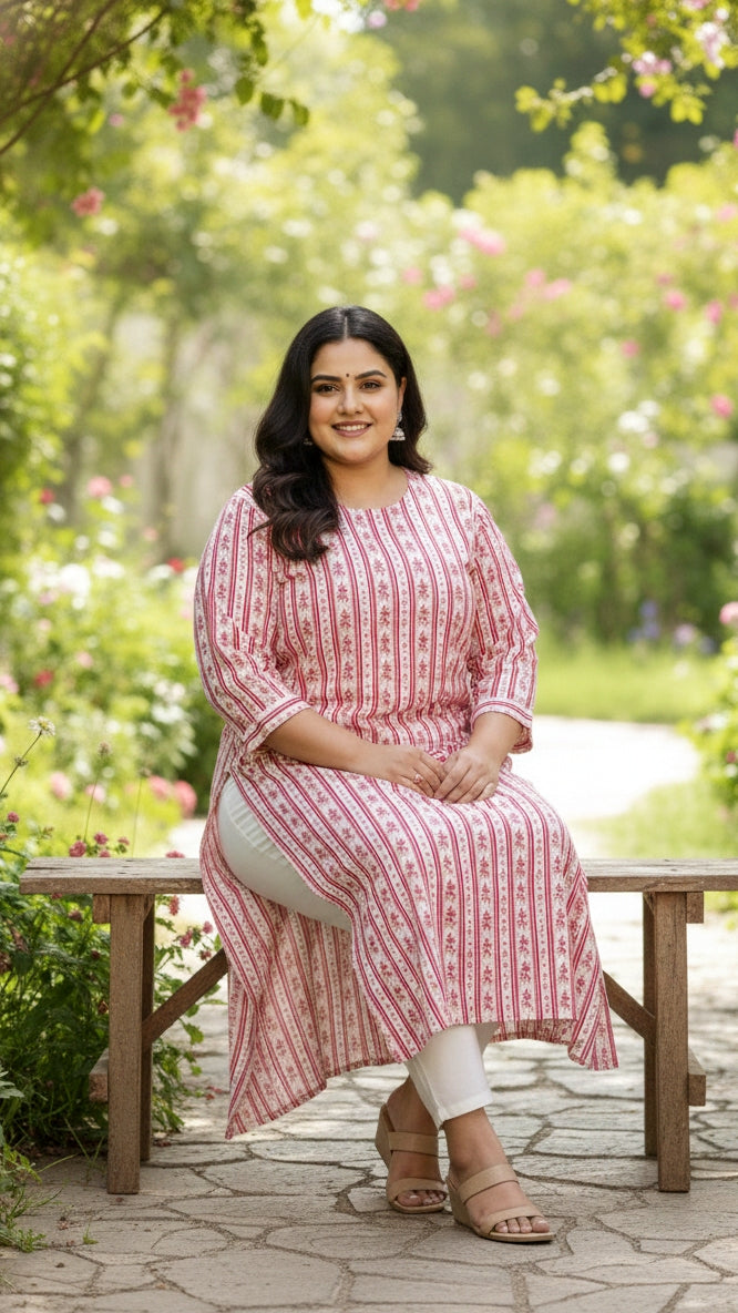 Plus Size Printed Kurta