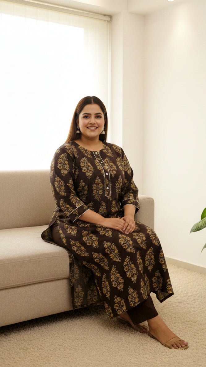 Plus Size Printed Kurta