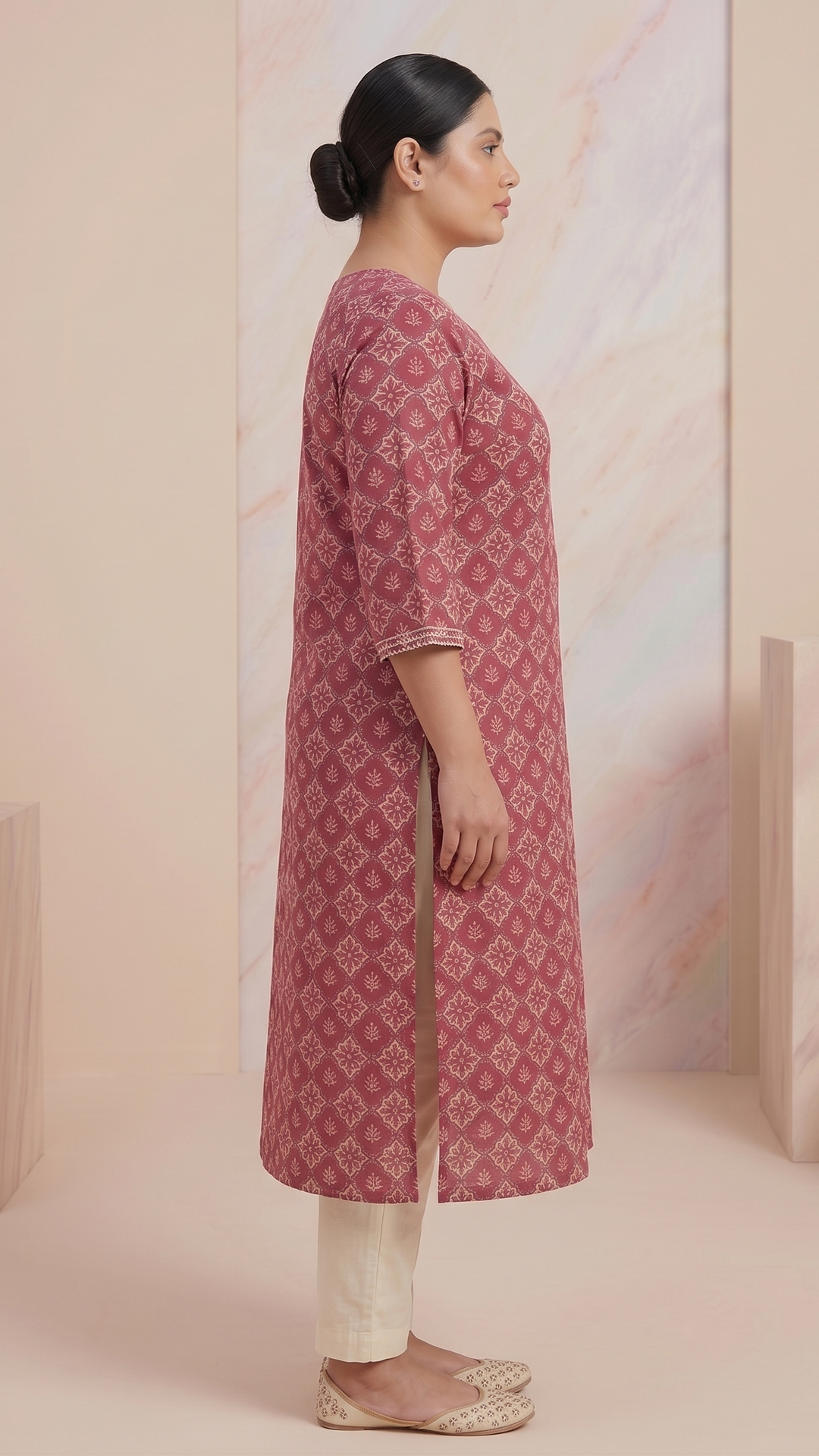 Magenta Printed Kurti