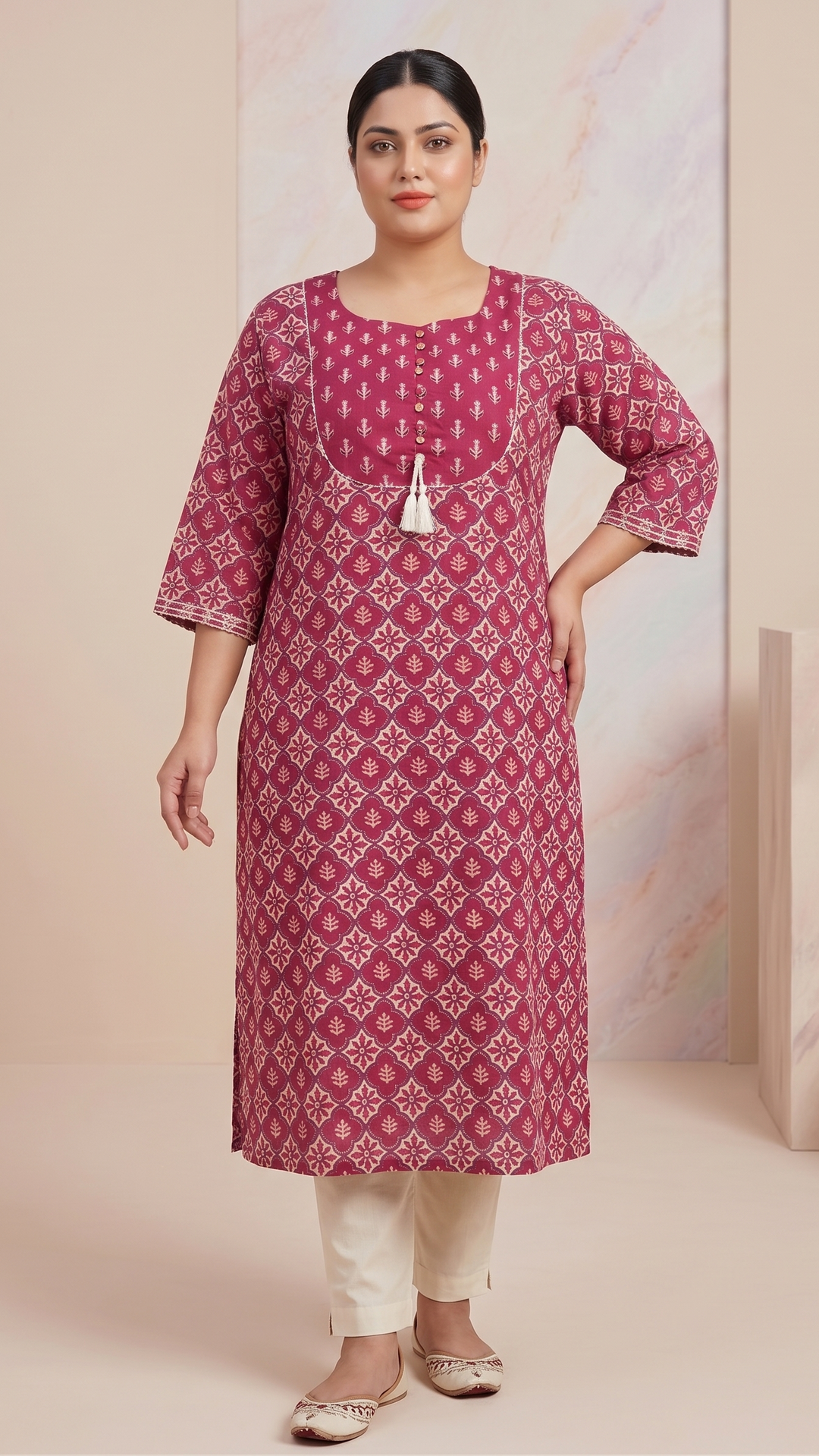 Magenta Printed Kurti