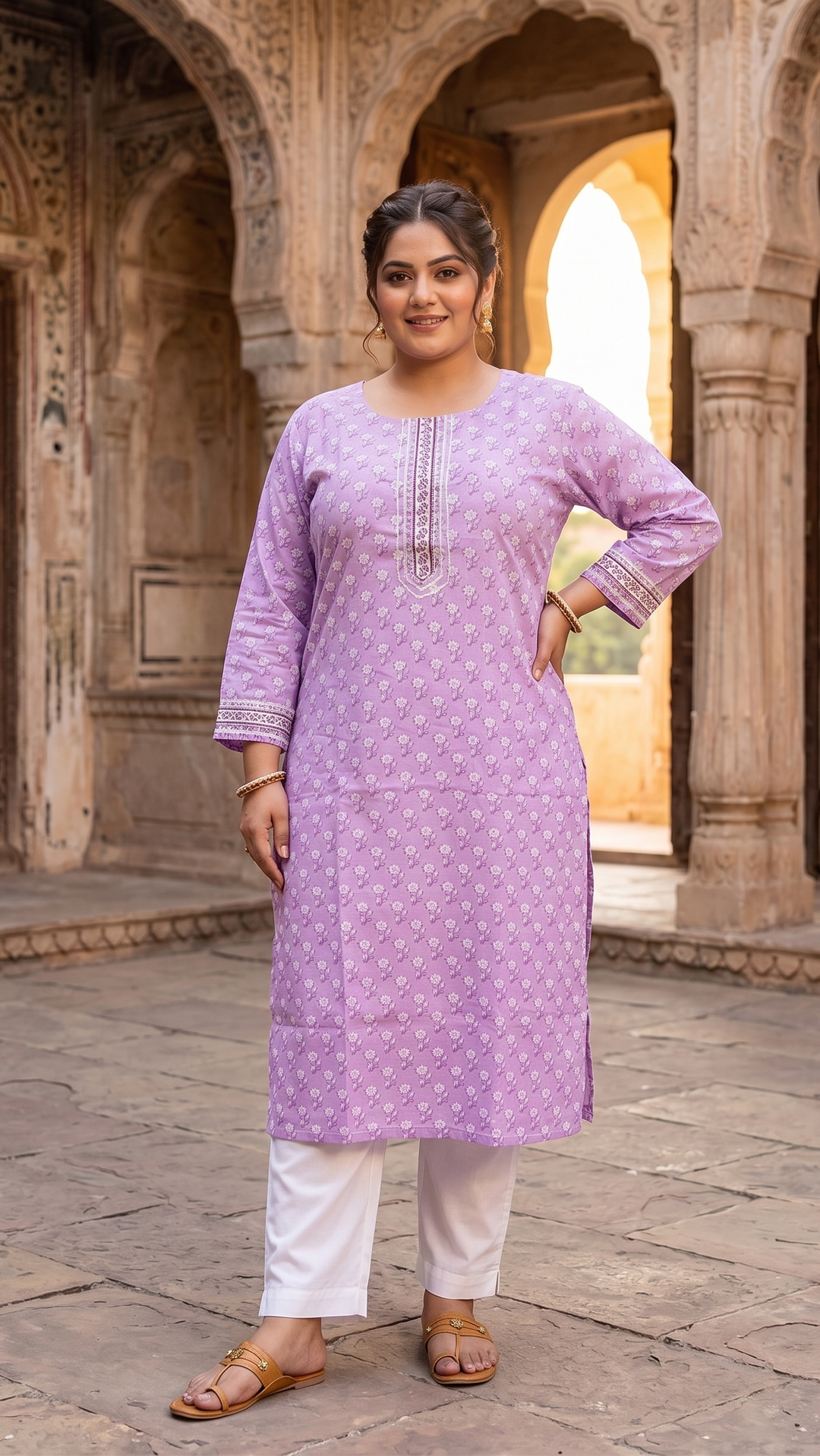 Lavender Petal Cotton Kurti