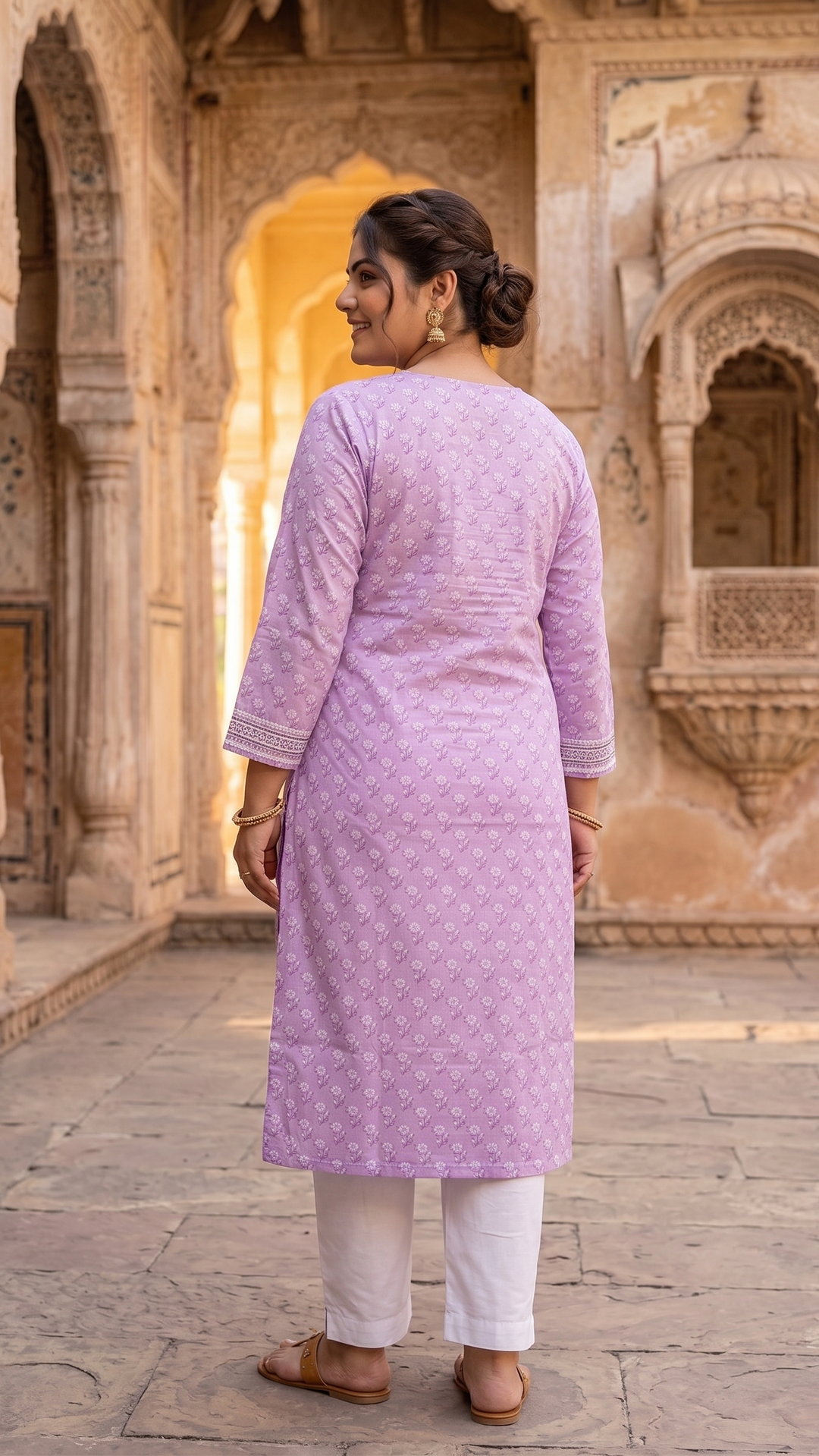 Lavender Petal Cotton Kurti
