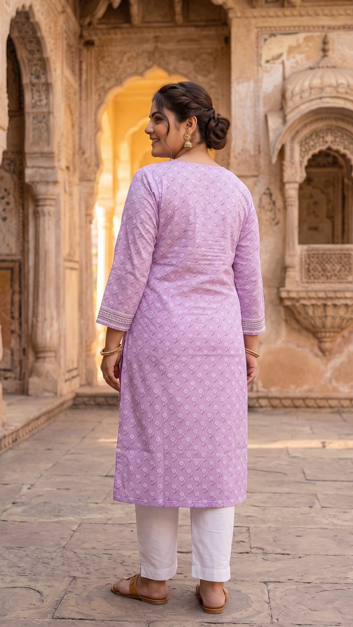 Lavender Petal Cotton Kurti