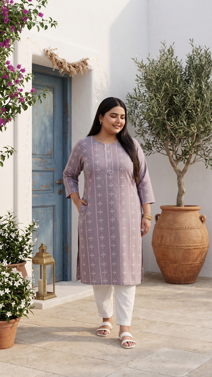 Yamini Lavender Ikat Kurti