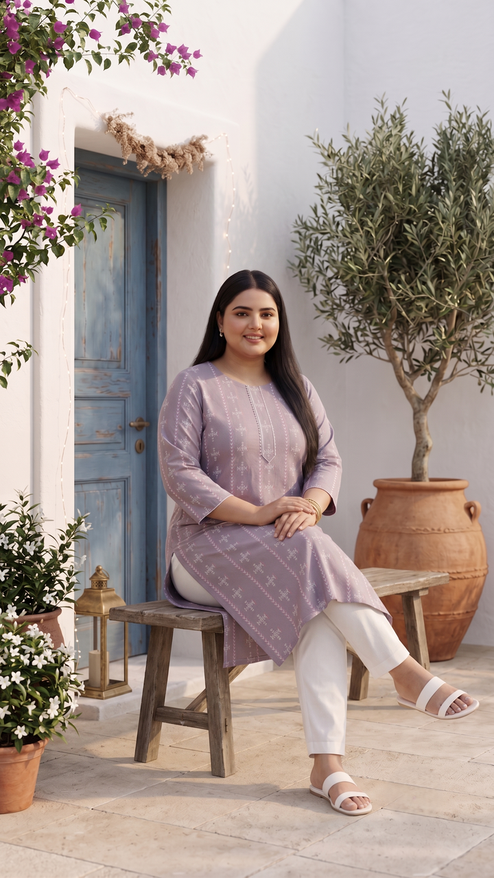 Yamini Lavender Ikat Kurti