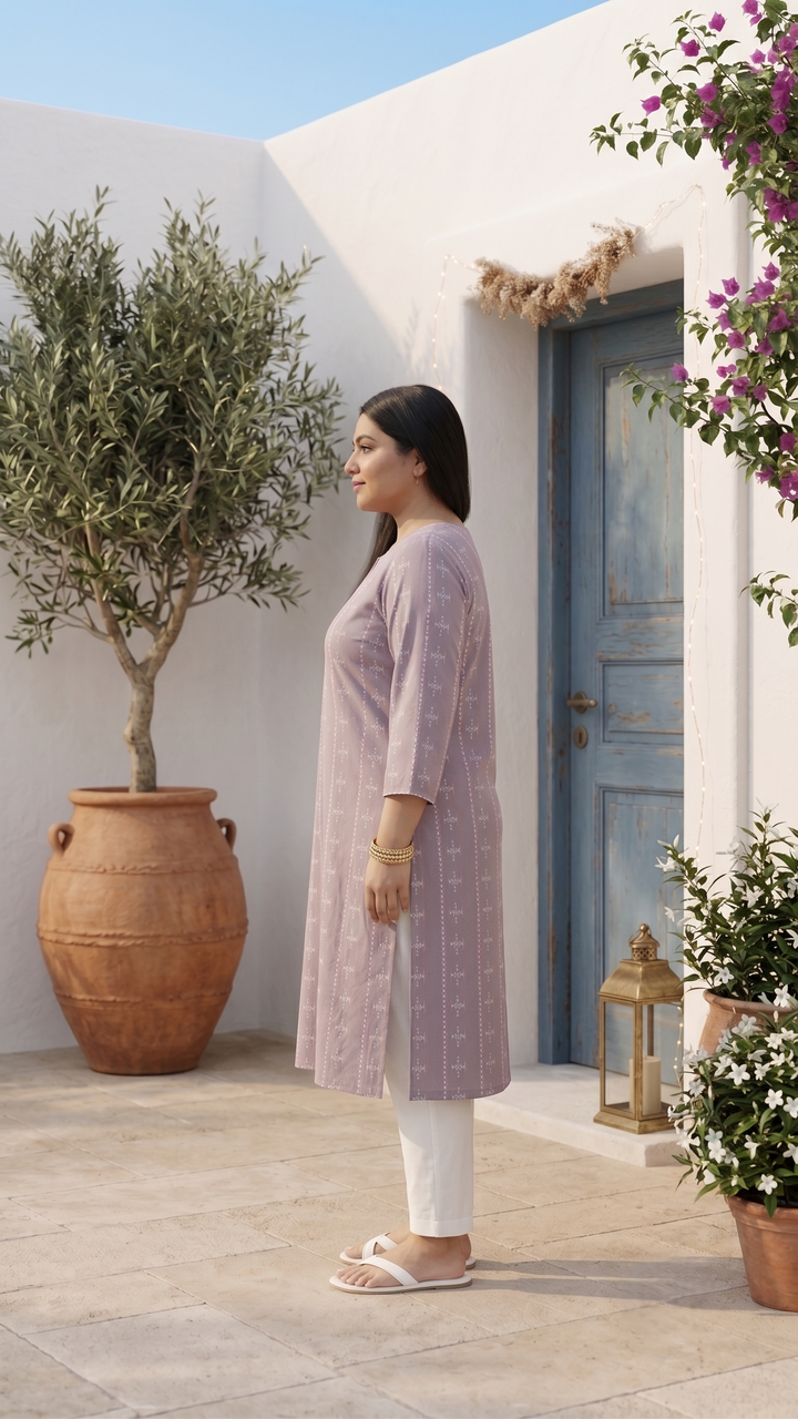 Yamini Lavender Ikat Kurti