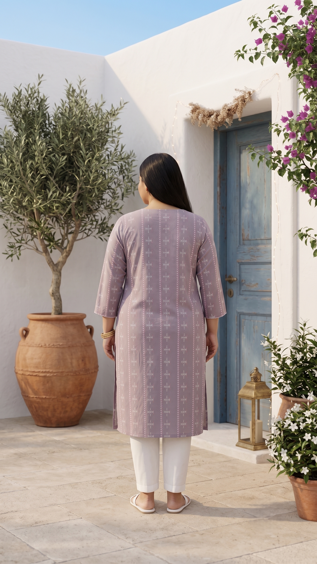 Yamini Lavender Ikat Kurti