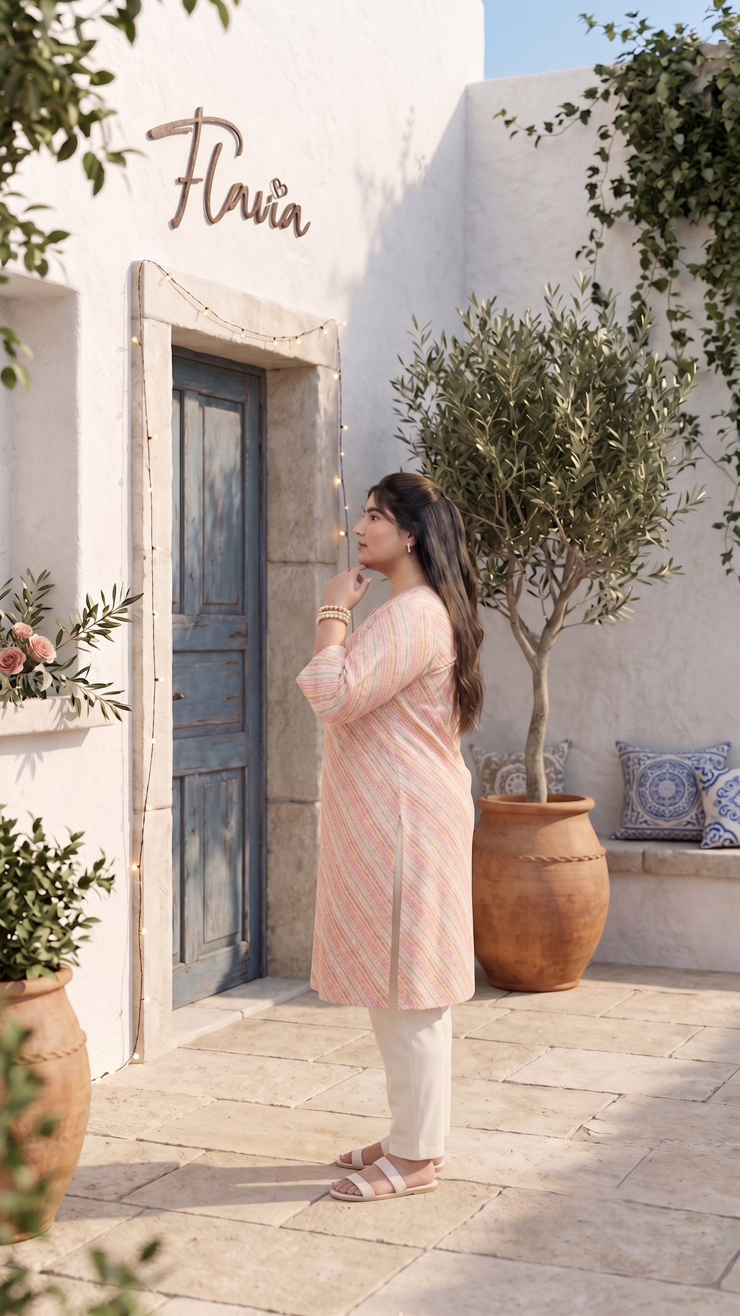 Radhika Rainbow Stripe Kurti