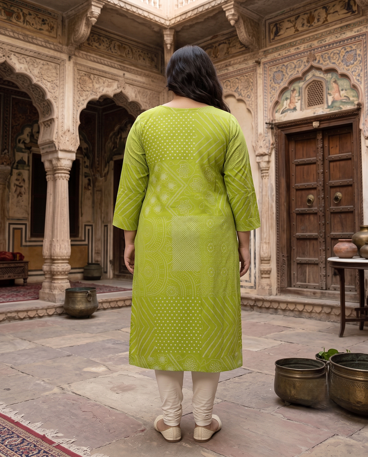 Meera Bandhani Green Kurti