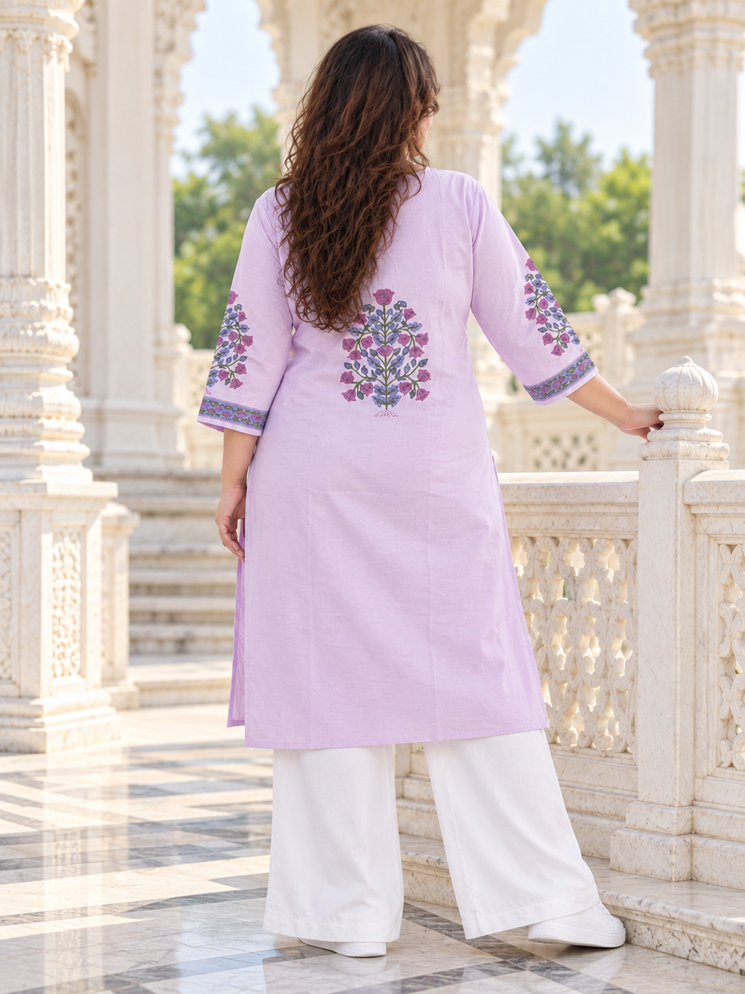 Lavender Tree of Life Utsav Kurta