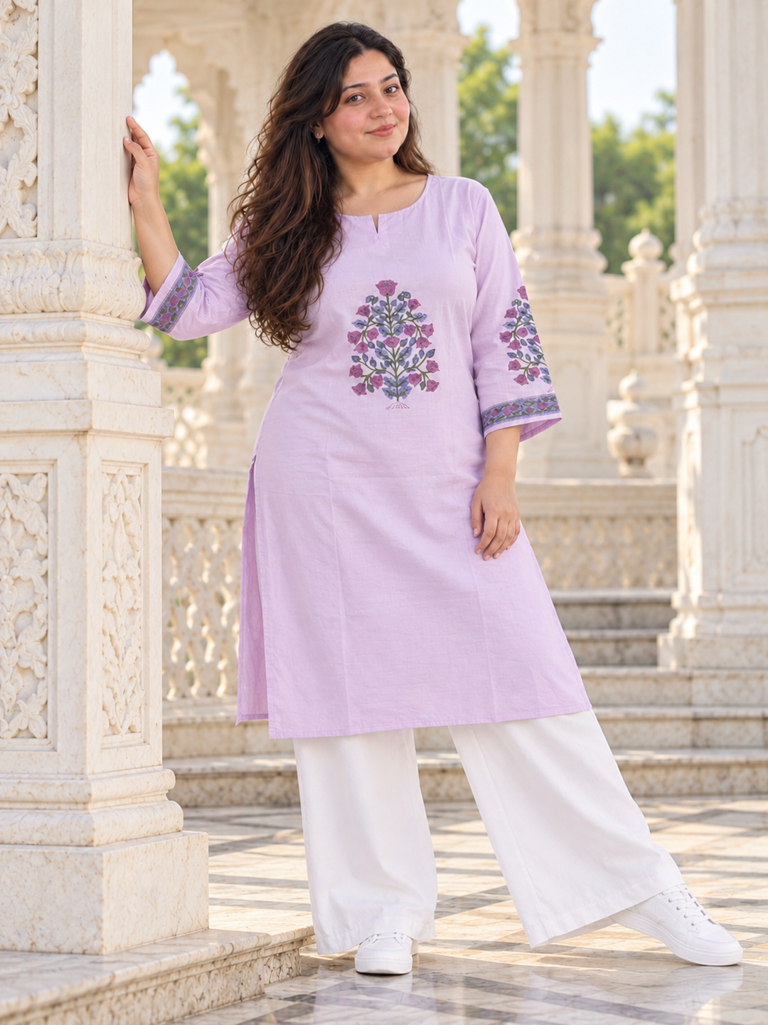 Lavender Tree of Life Utsav Kurta