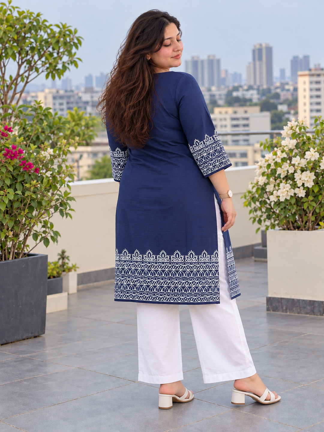 Navy Blue Festive Kurta