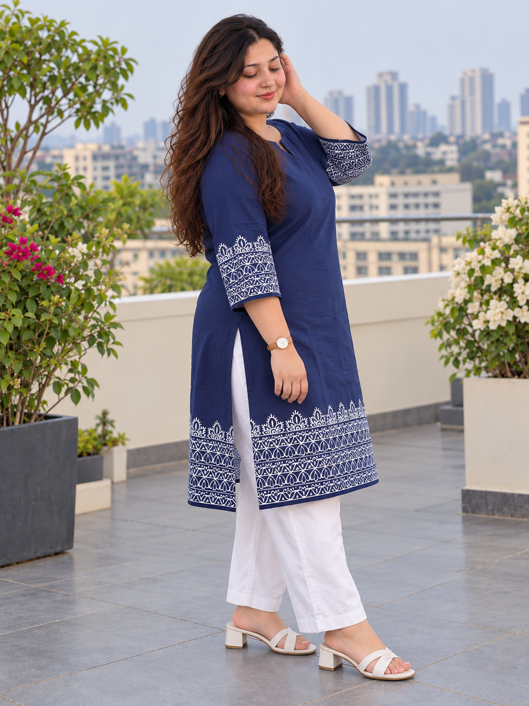 Navy Blue Festive Kurta