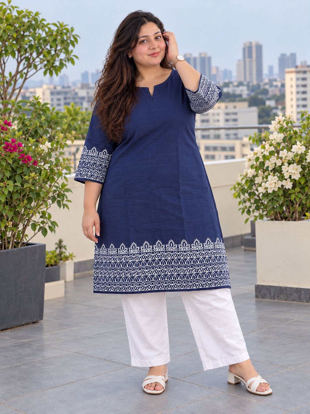 Navy Blue Festive Kurta