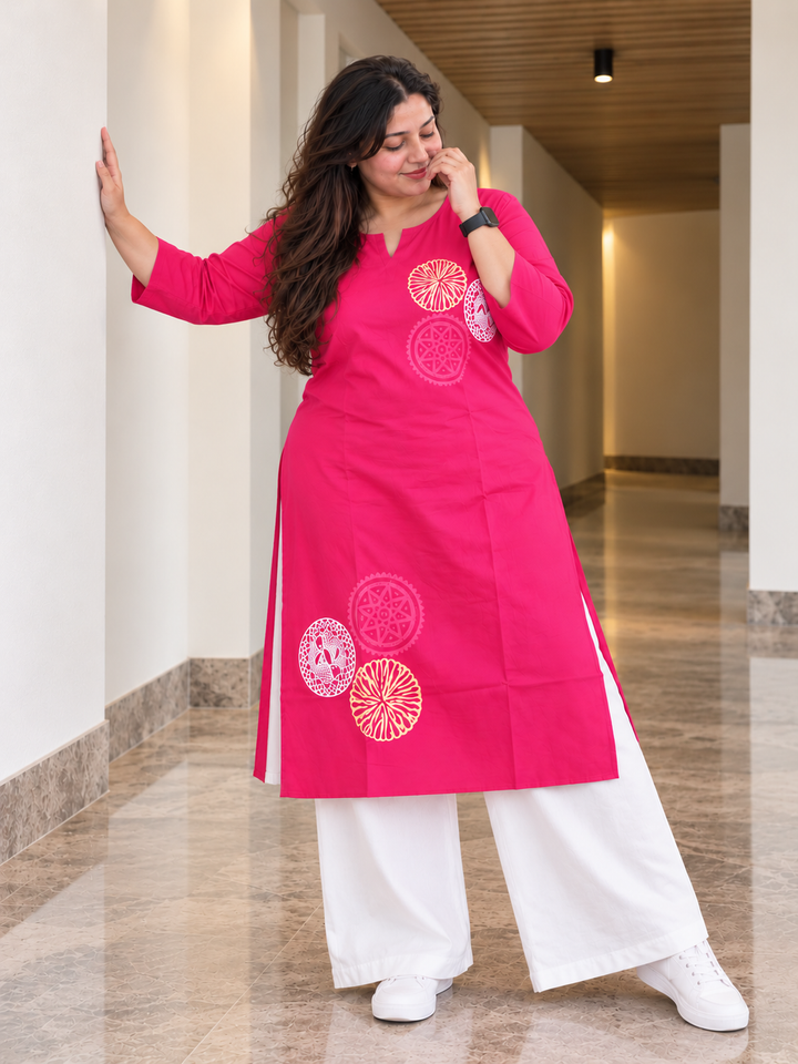 Rani Pink Mandala Celebration Kurta