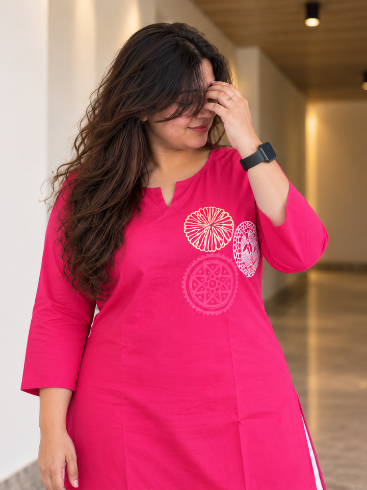 Rani Pink Mandala Celebration Kurta