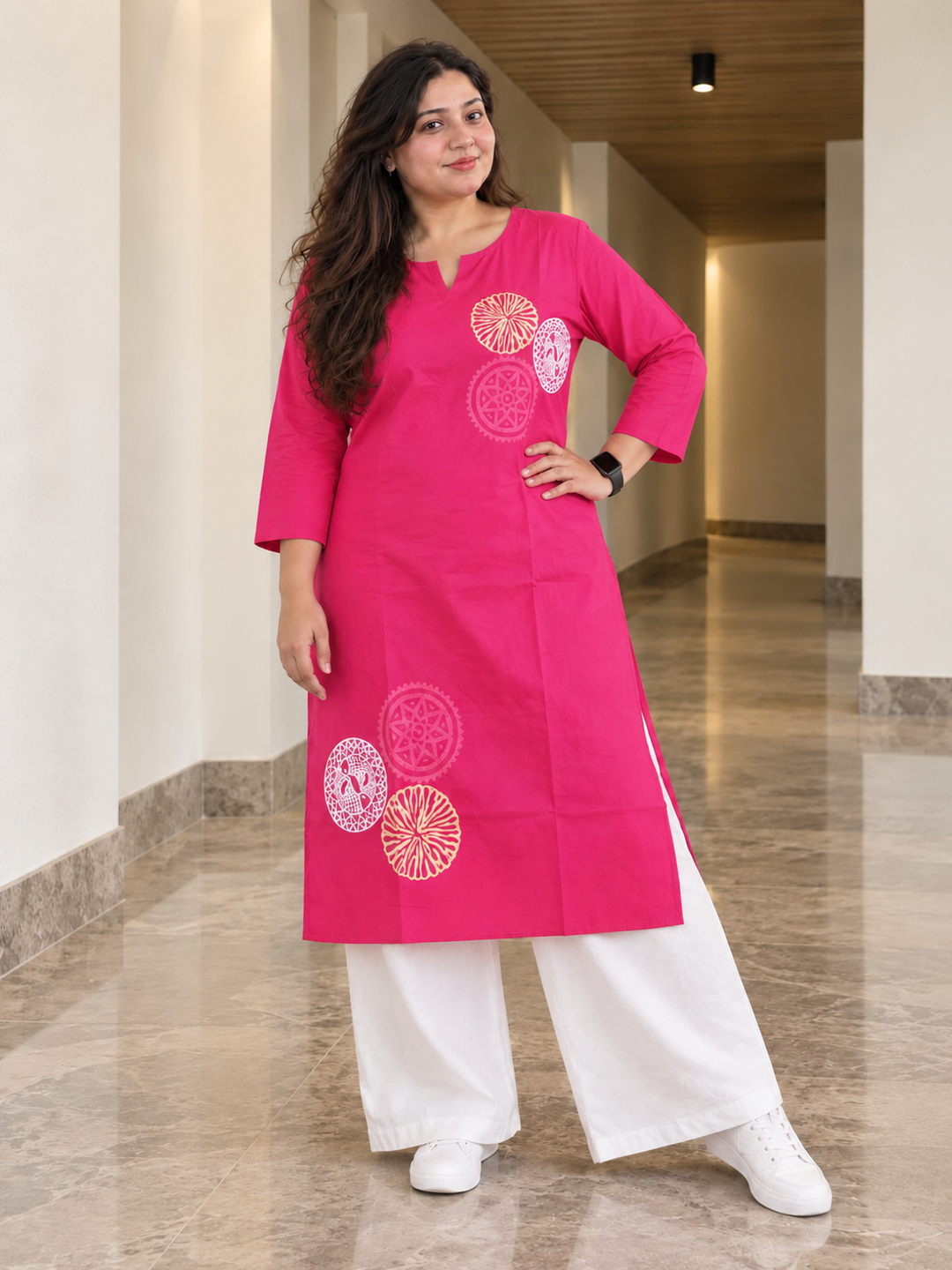 Rani Pink Mandala Celebration Kurta