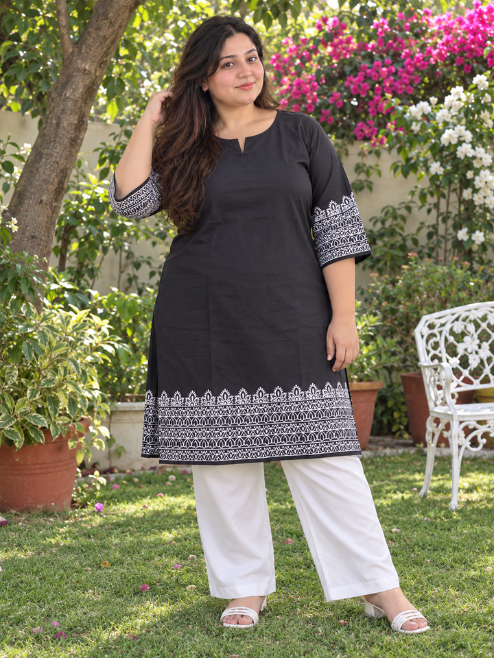 Black & White Celebration Kurta