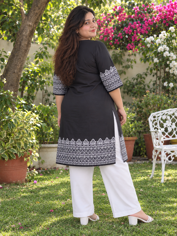 Black & White Celebration Kurta